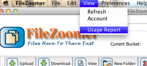 Click the menu item for view, then click "usage report"